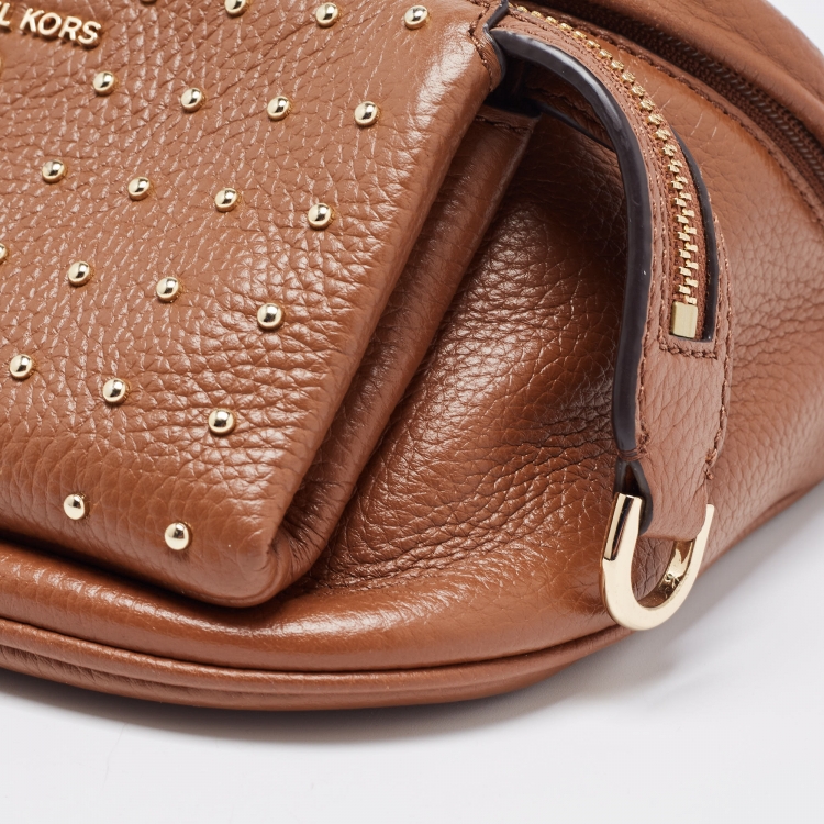 Pre Owned Michael Kors Tan Studded Leather Belt Bag