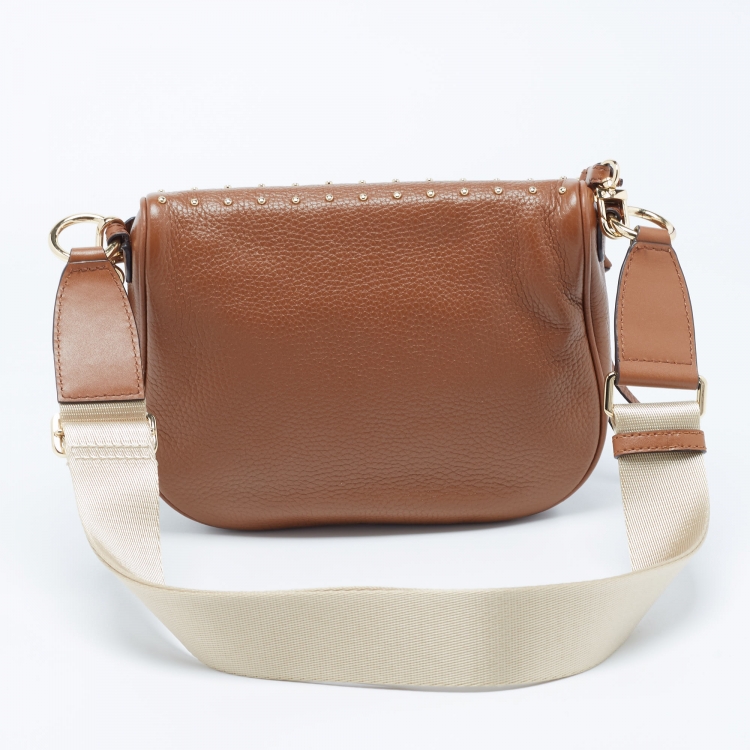 Pre Owned Michael Kors Tan Studded Leather Belt Bag