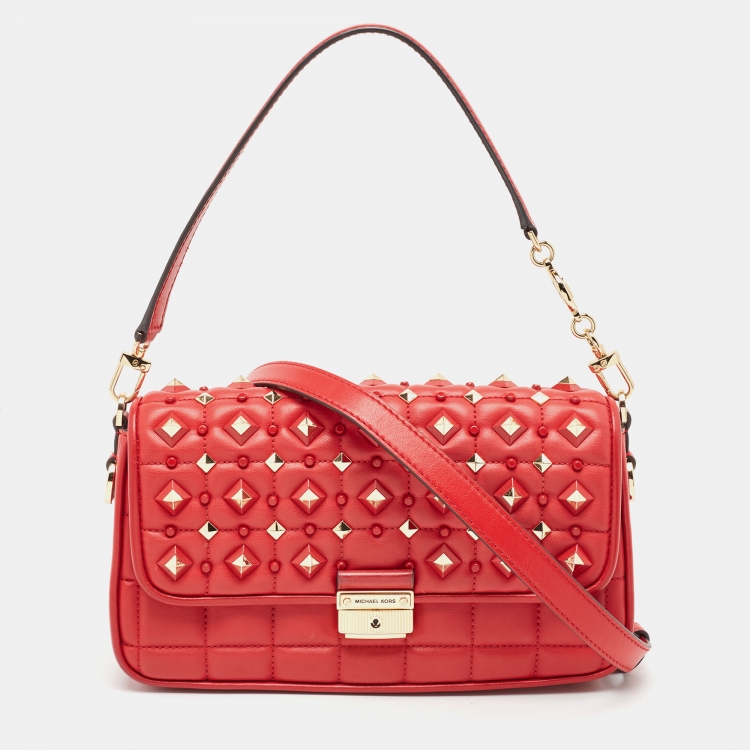 Michael kors red online quilted bag