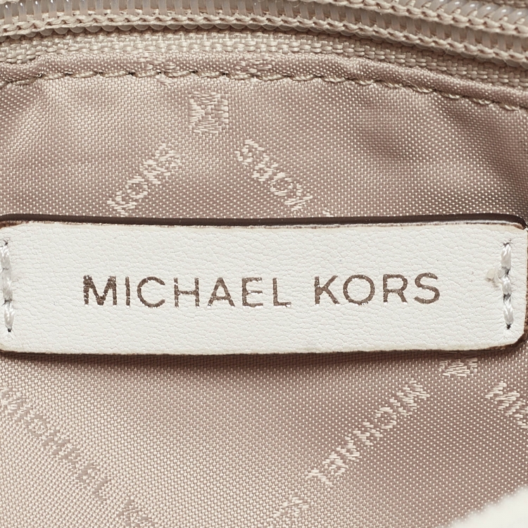 Pre Owned Michael Kors White Quilted Leather Peyton Shoulder Bag
