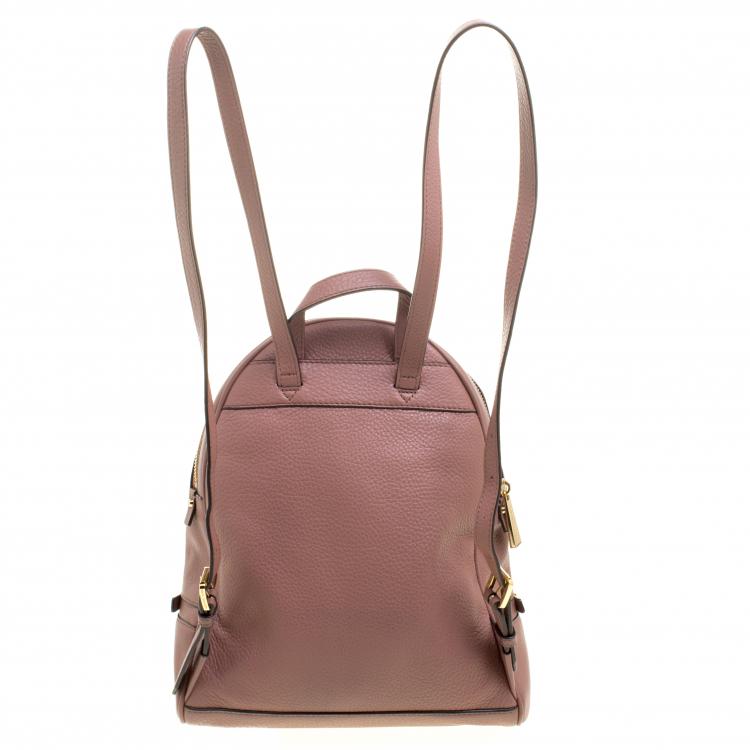 Pre Owned Michael Kors Beige Leather Rhea Backpack