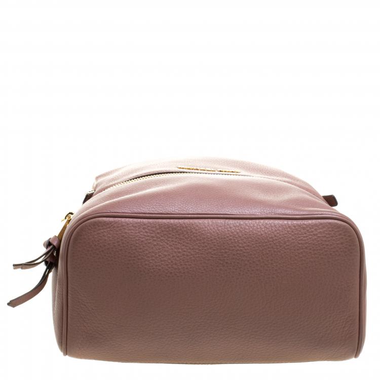 Pre Owned Michael Kors Beige Leather Rhea Backpack