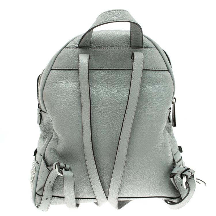 مملوكة مسبقًا Michael Kors Grey Leather Small Studded Rhea Backpack