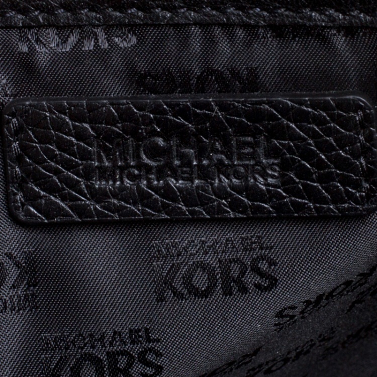 Pre Owned Michael Kors Beige/Black Signature Canvas and Leather Abbey Backpack