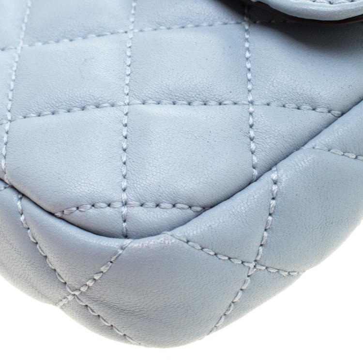 Pre Owned Michael Kors Light Blue Quilted Leather Sloan Belt Bag