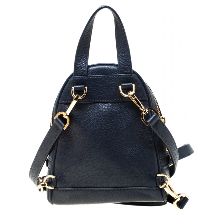Pre Owned Michael Kors Blue Leather Mini Rhea Backpack 