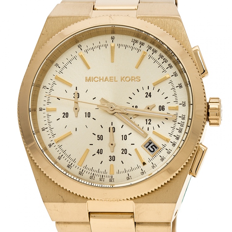 Pre Owned Michael Kors Gold Plated Stainless Steel Channing MK5926 Women's Wristwatch 38 mm