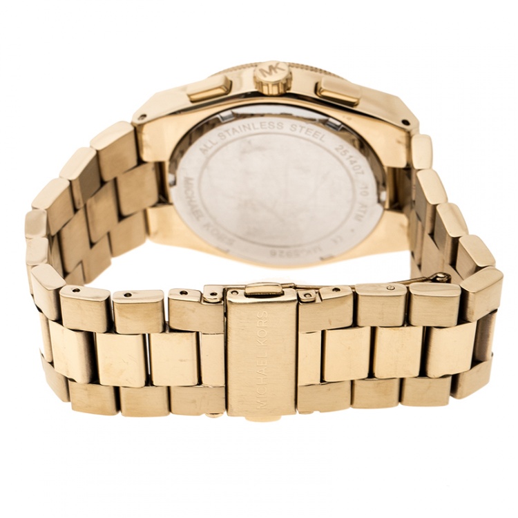 Pre Owned Michael Kors Gold Plated Stainless Steel Channing MK5926 Women's Wristwatch 38 mm