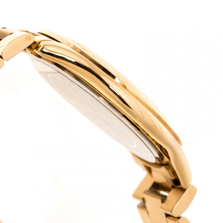 Pre Owned Michael Kors Brown Rose Gold Plated Steel Runway MK3181 Women's Wristwatch 42 mm