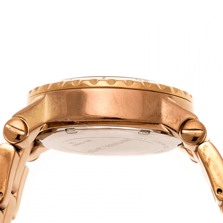 Pre Owned Michael Kors Rose Gold Plated Stainless Steel Dylan Chronograph MK5499 Women's Wristwatch 33 mm