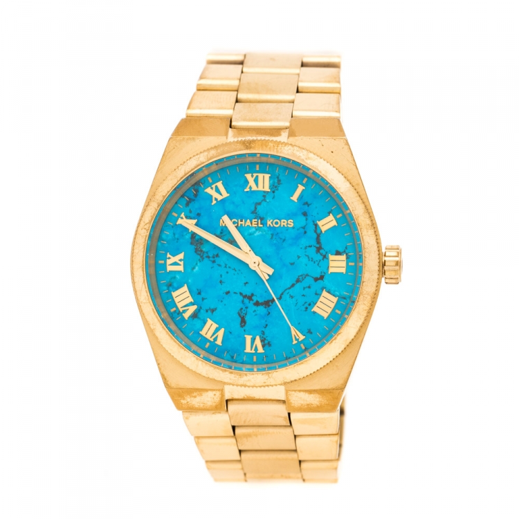 ophøre foran Troende Michael Kors Turquoise Yellow Gold Plated Stainless Steel Channing MK5894  Women's Wristwatch 38 mm Michael Kors | TLC