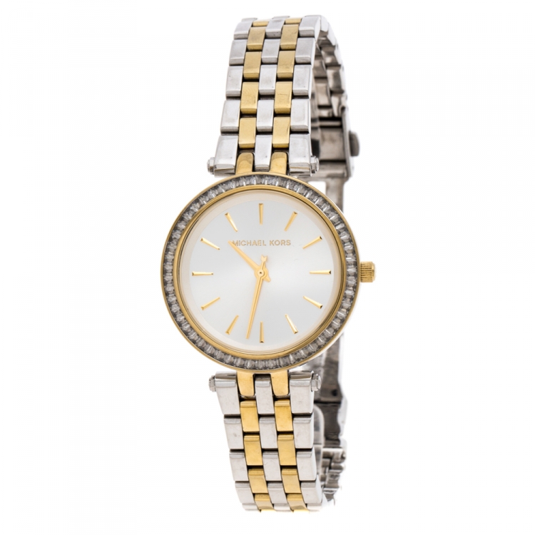Michael Kors Silver Gold-Plated Stainless Steel Darci Women's Wristwatch 33MM Michael Kors | TLC