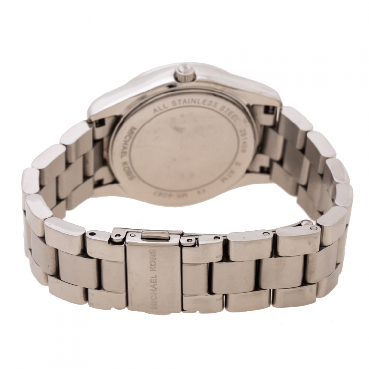 Pre Owned Michael Kors Silver Stainless Steel Colette MK6067 Women's Wristwatch 33 mm