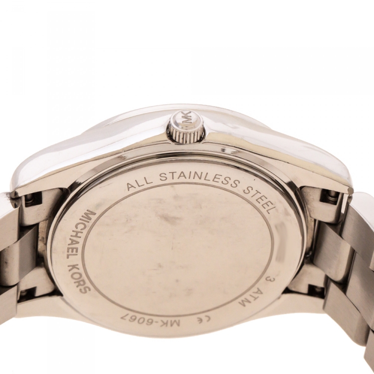 Pre Owned Michael Kors Silver Stainless Steel Colette MK6067 Women's Wristwatch 33 mm