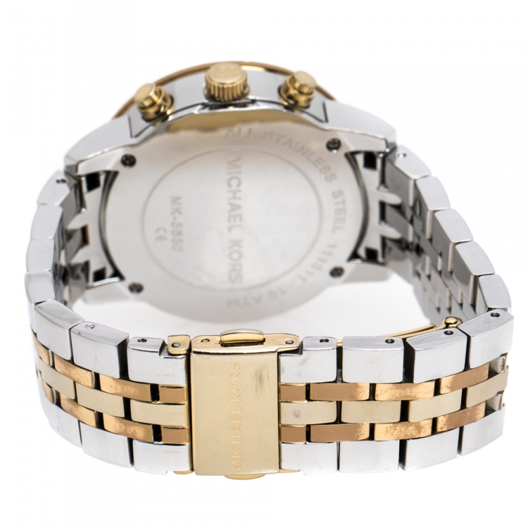 Kors Mother Of Pearl Tri-Tone Ritz MK5650 Women's Wristwatch 36 mm Kors TLC