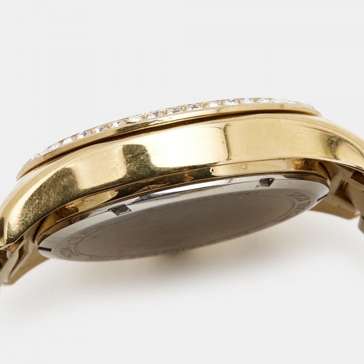 Pre Owned Michael Kors Mother of Pearl Gold Plated Stainless Steel Lexington MK7241 Women's Wristwatch 38 mm 