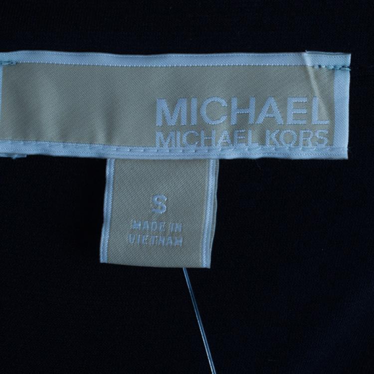 Pre Owned MICHAEL Michael Kors Navy Drawstring Detail Dress S