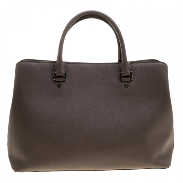 Pre Owned Michael Michael Kors Grey Leather Savannah Tote