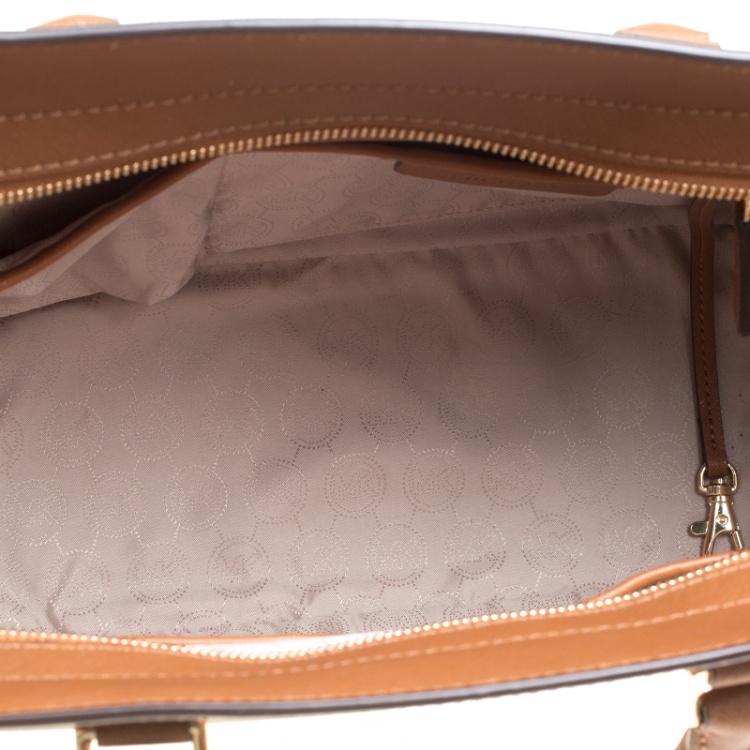 Pre Owned Michael Michael Kors Brown Saffiano Leather Medium Selma Tote