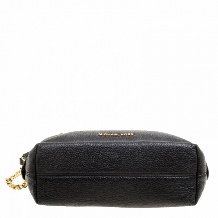 Pre Owned Michael Michael Kors Black Leather Jet Set Chain Shoulder Bag