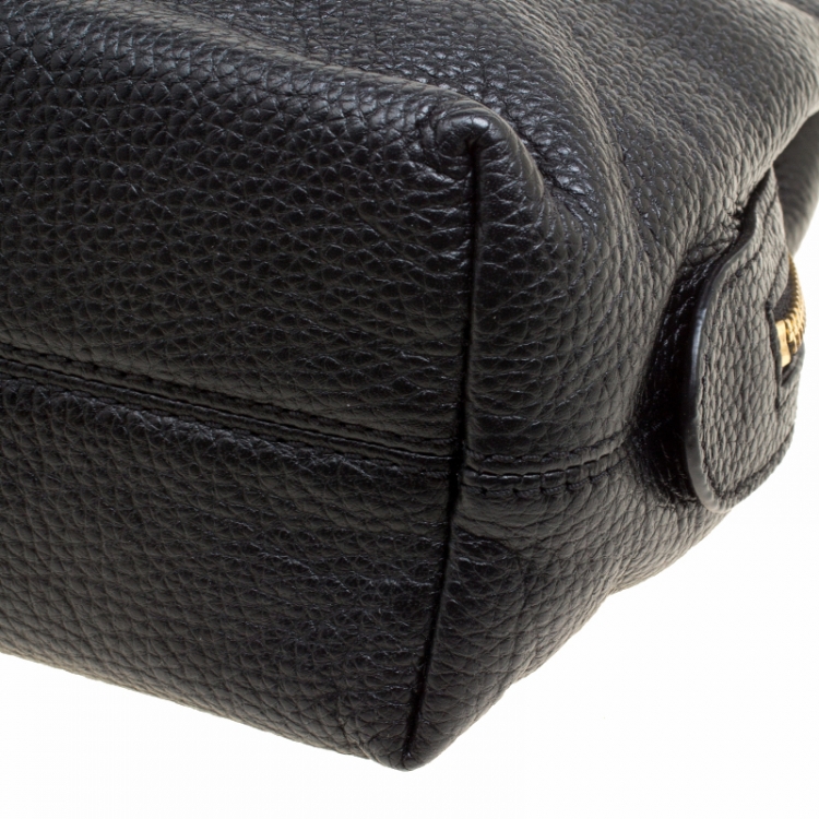 Pre Owned Michael Michael Kors Black Leather Jet Set Chain Shoulder Bag