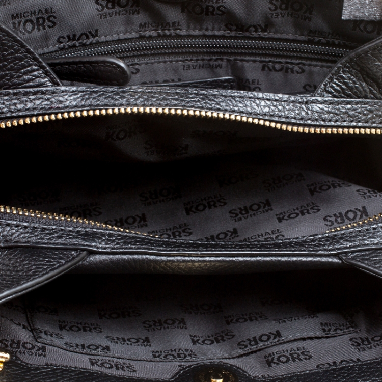 Pre Owned Michael Michael Kors Black Leather Jet Set Chain Shoulder Bag