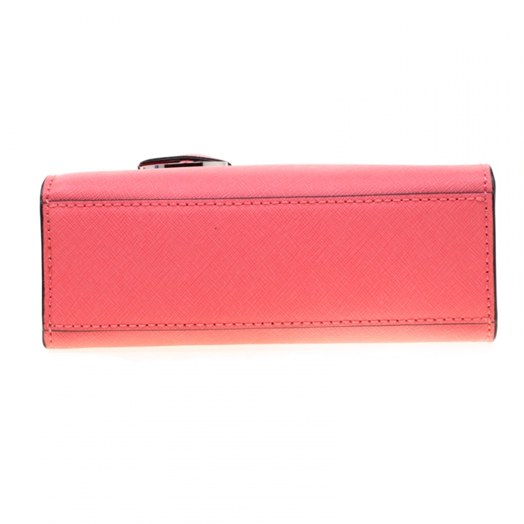 Pre Owned Michael Michael Kors Coral Leather Extra Small Dillon Crossbody Bag