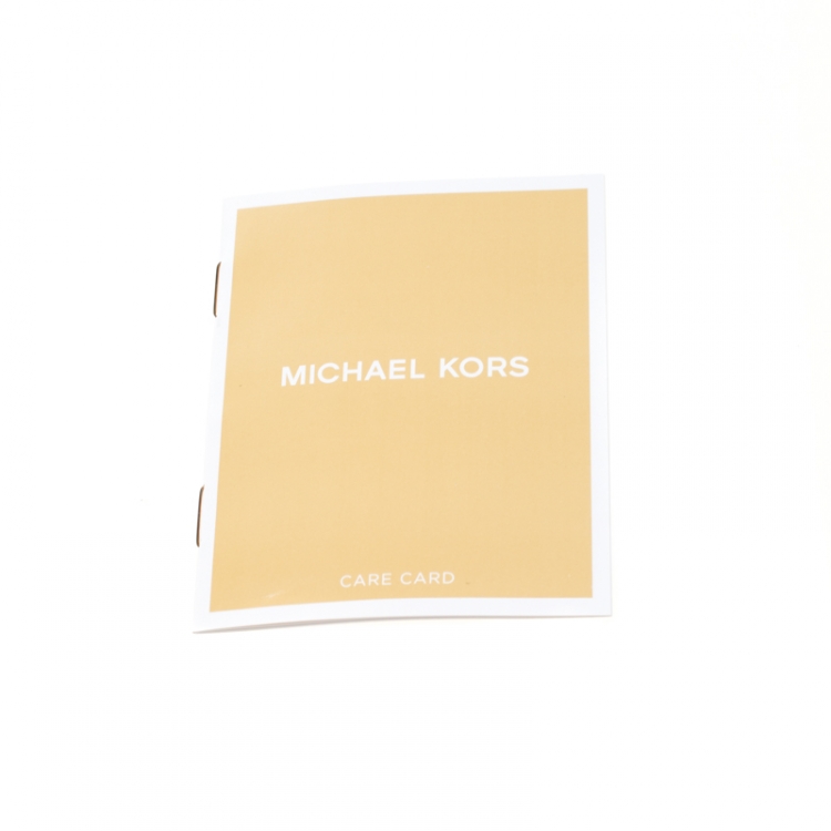 Pre Owned MICHAEL Michael Kors Gold/White Signature Coated Canvas and Leather Tina TZ Tote