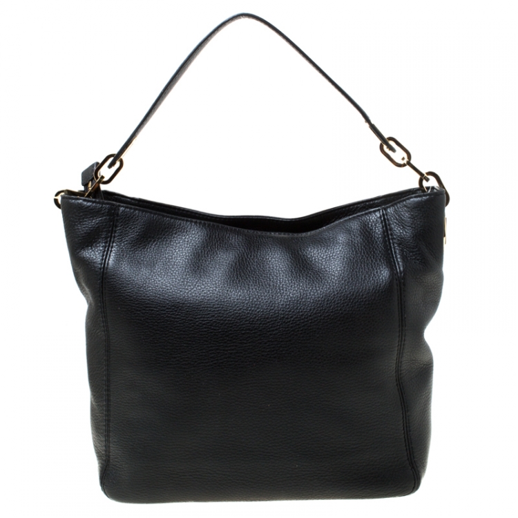 Pre Owned Michael Kors Black Leather Slouchy Hobo