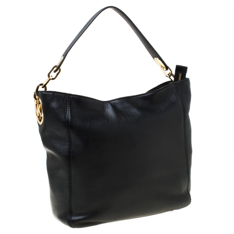 Pre Owned Michael Kors Black Leather Slouchy Hobo