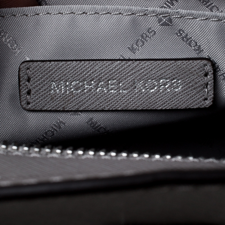 Pre Owned MICHAEL Michael Kors Grey Saffiano Leather Large Selma Tote