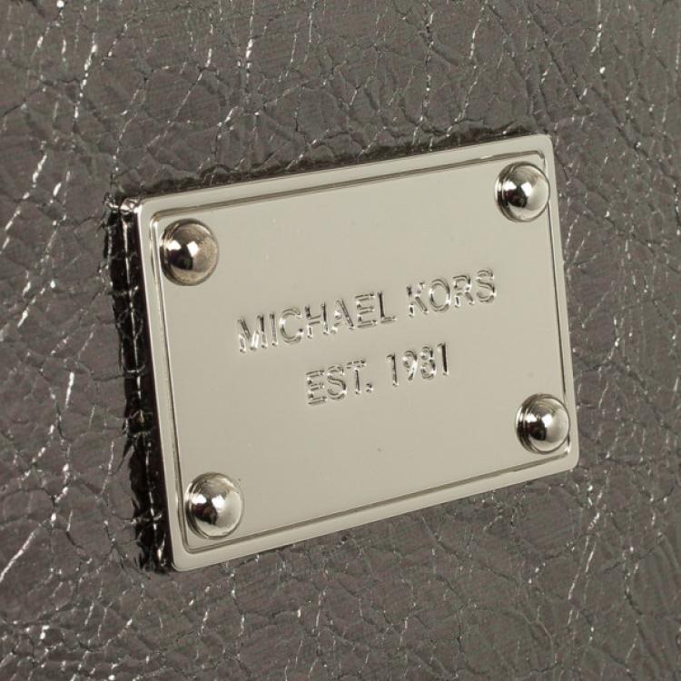 Pre Owned MICHAEL Michael Kors Large Jet Set Crinkled Metallic Clutch