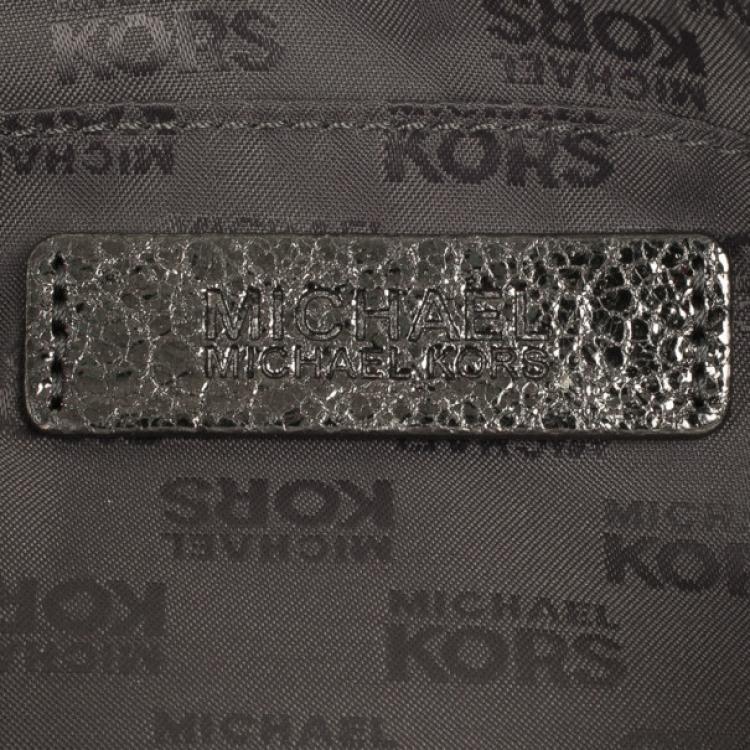 Pre Owned MICHAEL Michael Kors Large Jet Set Crinkled Metallic Clutch