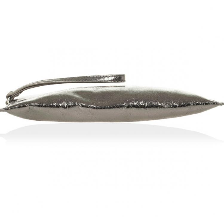 Pre Owned MICHAEL Michael Kors Large Jet Set Crinkled Metallic Clutch