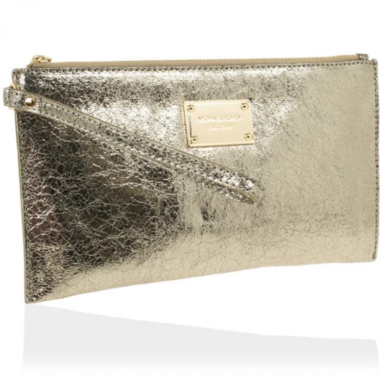 Pre Owned MICHAEL Michael Kors Bronze Large Clutch Bag