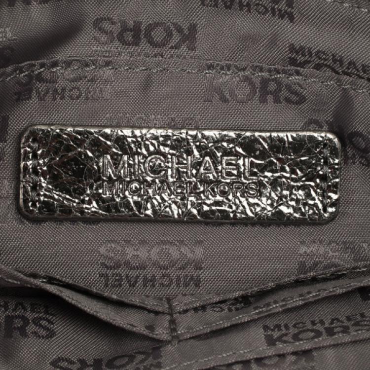 Pre Owned MICHAEL Michael Kors Gunmetal Large Jet Set Clutch Bag