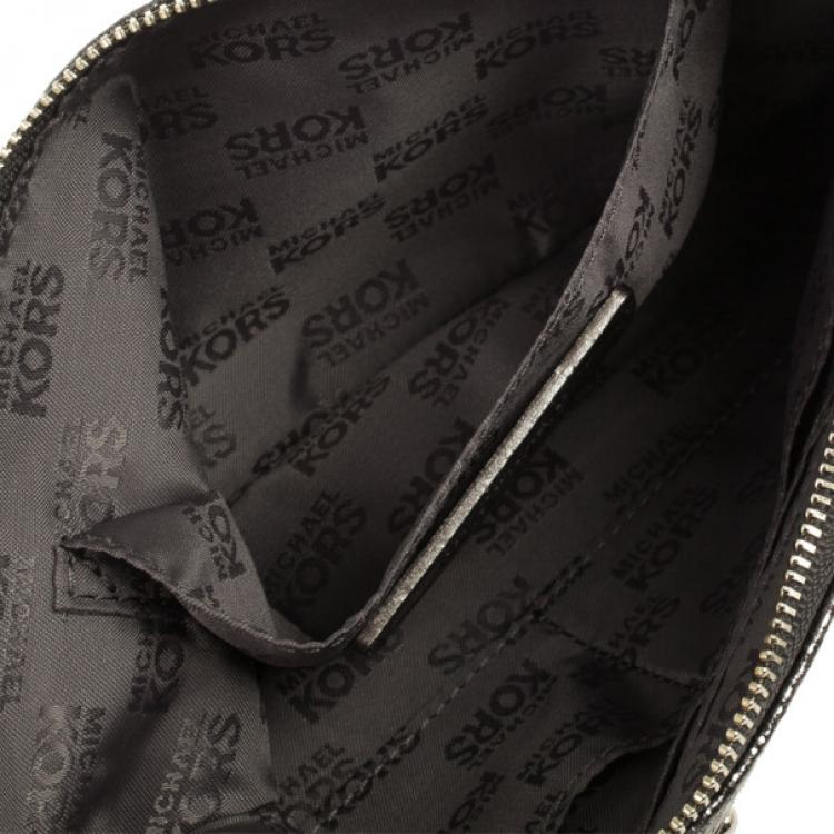 Pre Owned MICHAEL Michael Kors Gunmetal Large Jet Set Clutch Bag