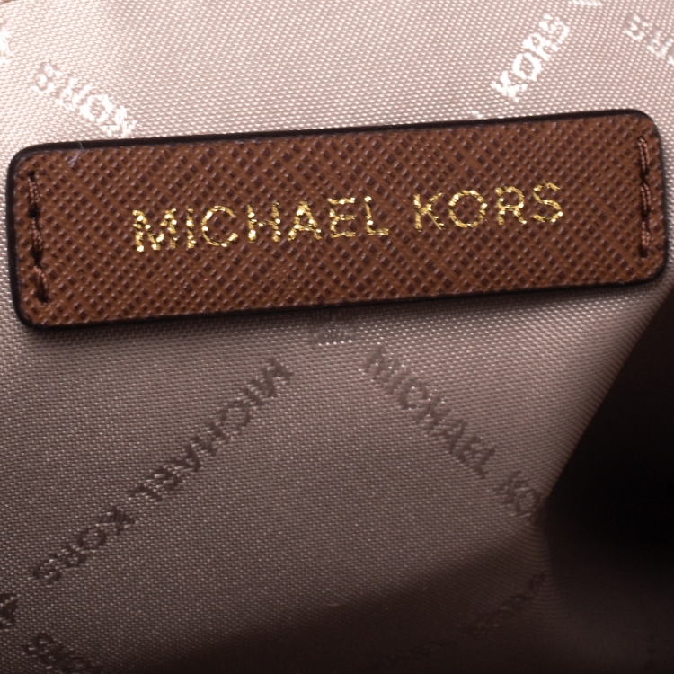 Pre Owned MICHAEL Michael Kors Brown Coated Canvas Jet Set Chain Shoulder Bag