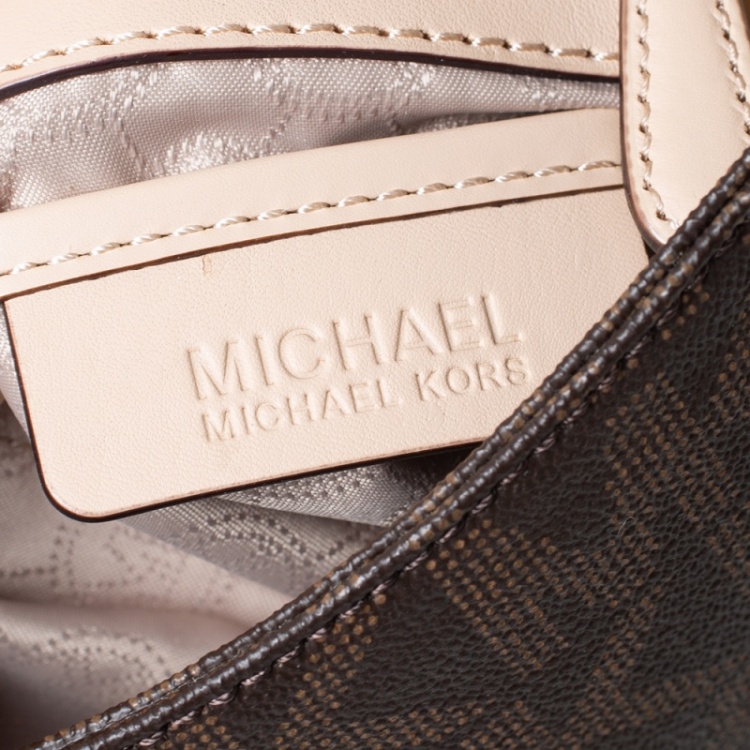 Pre Owned Michael Michael Kors PVC Large Jet Set Travel Messenger Bag