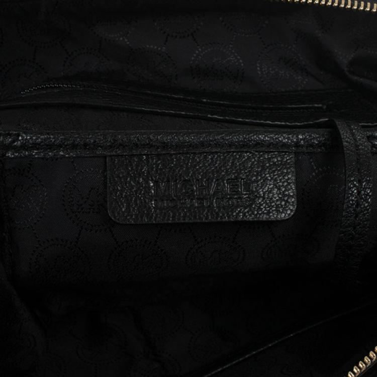 Pre Owned MICHAEL Michael Kors Black Leather Deneuve Satchel