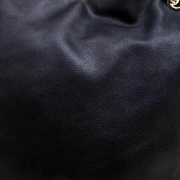 Pre Owned Michael Michael Kors Black Leather Shoulder Bag
