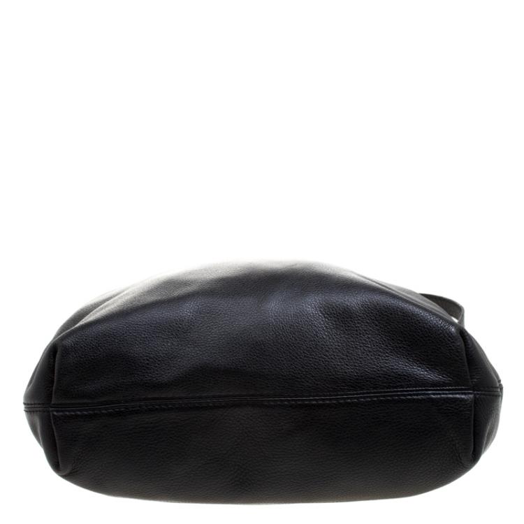 Pre Owned Michael Michael Kors Black Leather Shoulder Bag