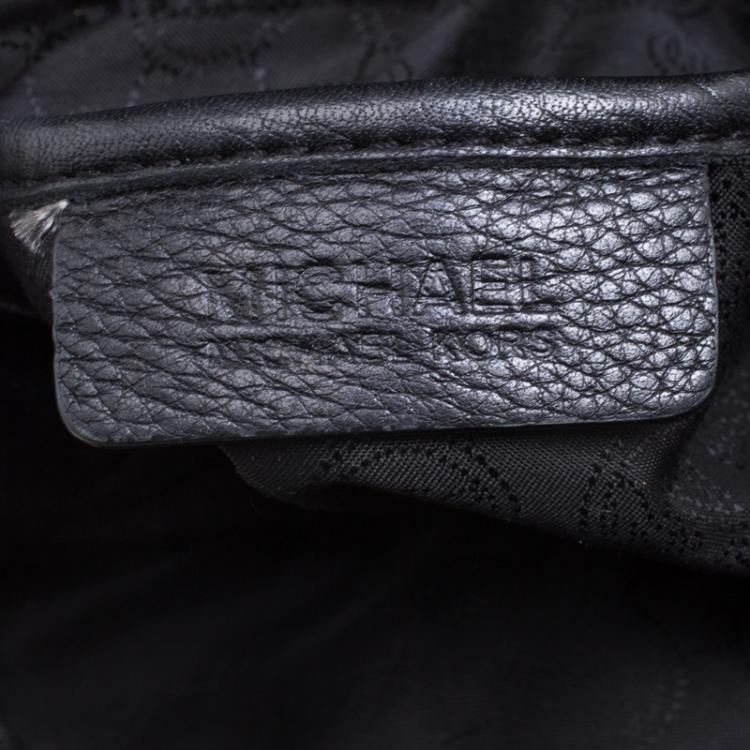 Pre Owned Michael Michael Kors Black Leather Shoulder Bag