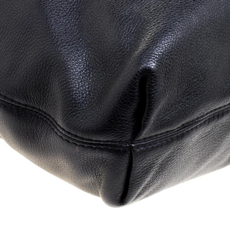 Pre Owned Michael Michael Kors Black Leather Shoulder Bag