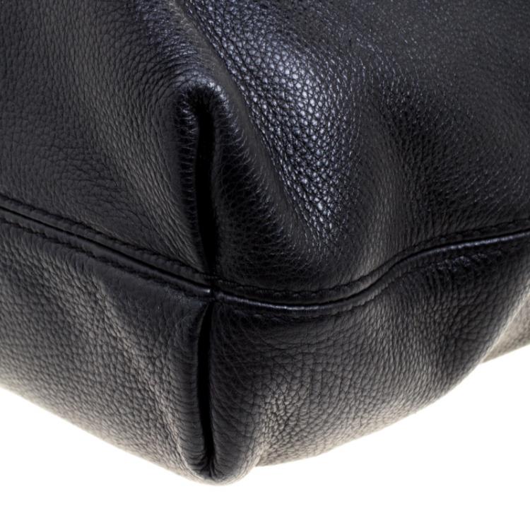 Pre Owned Michael Michael Kors Black Leather Shoulder Bag