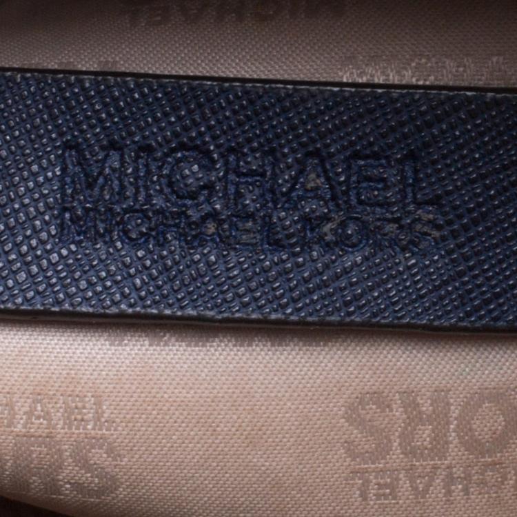 Pre Owned Michael Michael Kors Navy Blue Leather  Sandrine Satchel