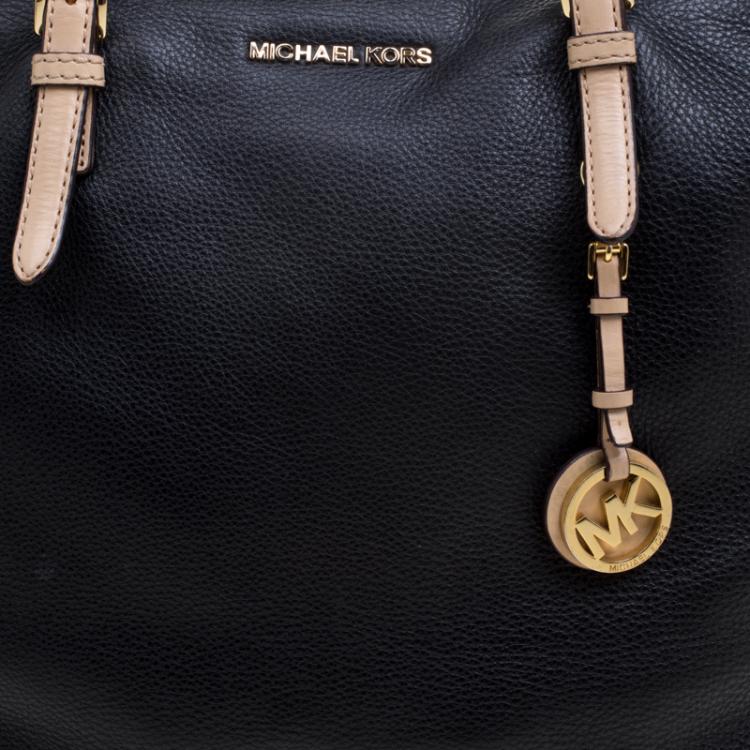 Pre Owned Michael Michael Kors Black Leather Shopper Tote