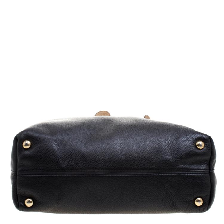 Pre Owned Michael Michael Kors Black Leather Shopper Tote