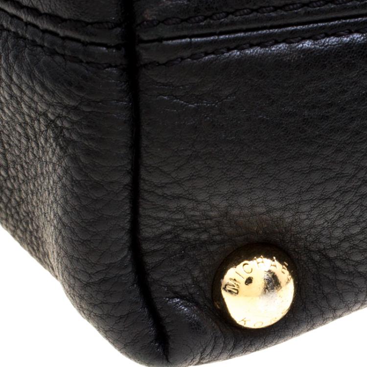 Pre Owned Michael Michael Kors Black Leather Shopper Tote