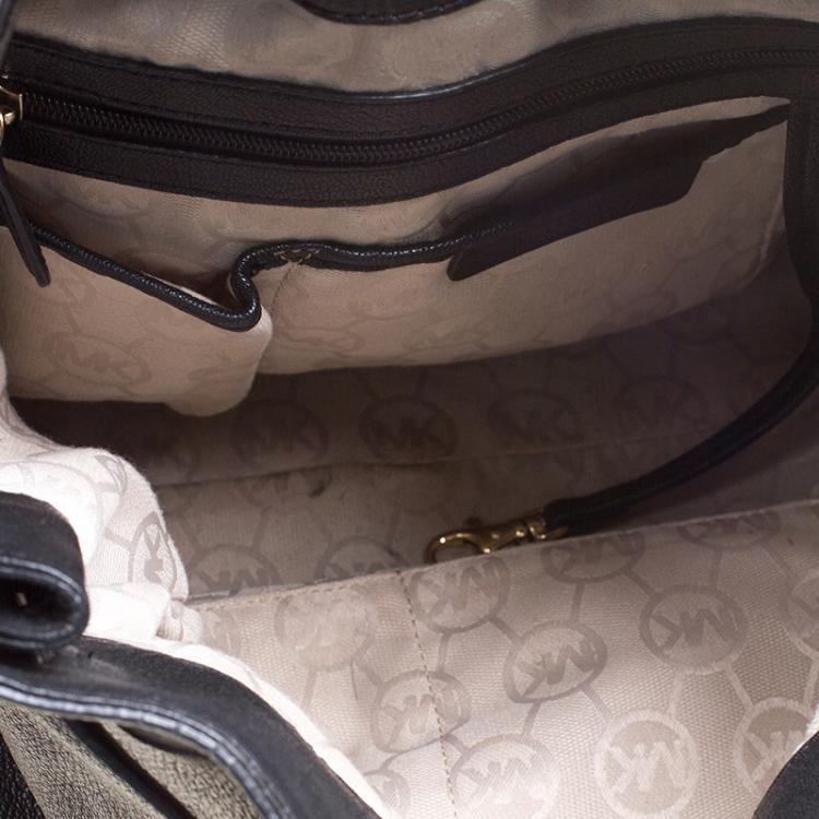 مملوكة مسبقًا Michael Michael Kors Black Leather East West Hamilton Tote
